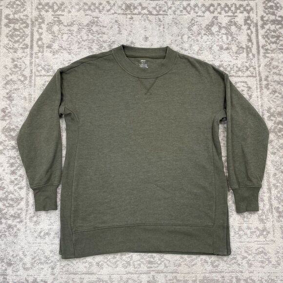 Aerie Pullover Women's Green Long Sleeve Oversized Open Side Sweater Size Small - Picture 1 of 6